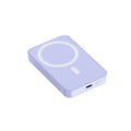 Pink magnetic wireless power bank showing 20000mAh capacity and compact size.