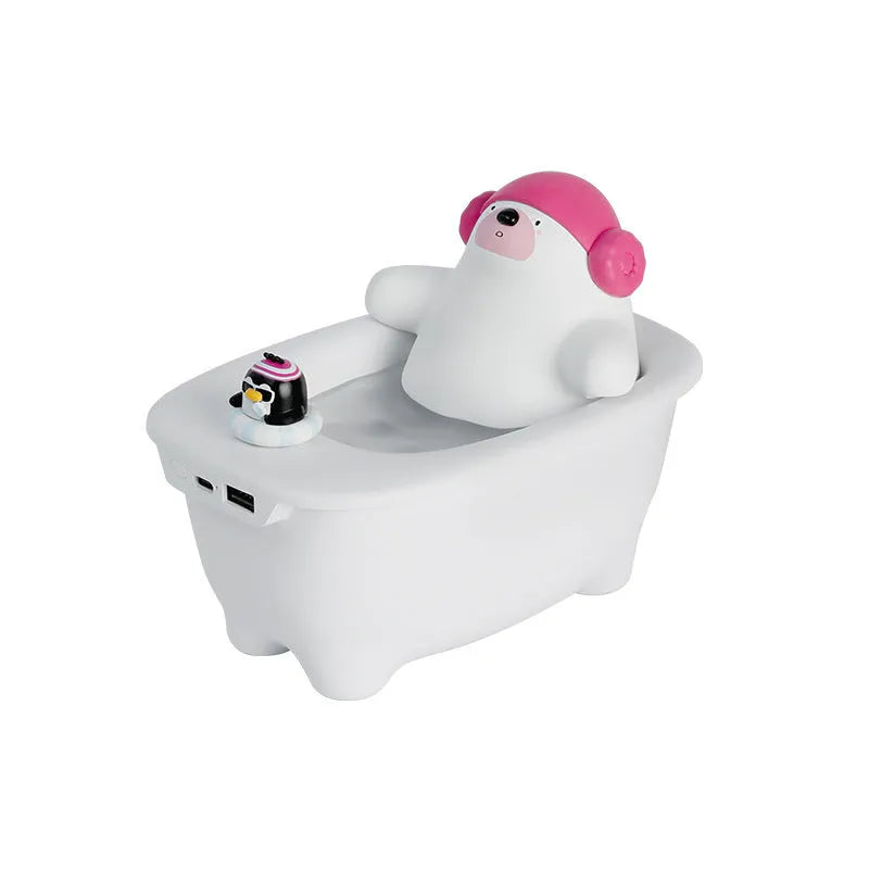 White USB air humidifier and aromatherapy scent diffuser with 550ml water tank on desk