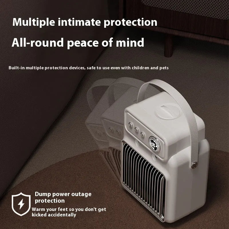 White 1200W PTC room heater with humidifying function on a tabletop.