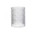 Begonia carved pattern clear glass water cup in 250ml short and 360ml high versions