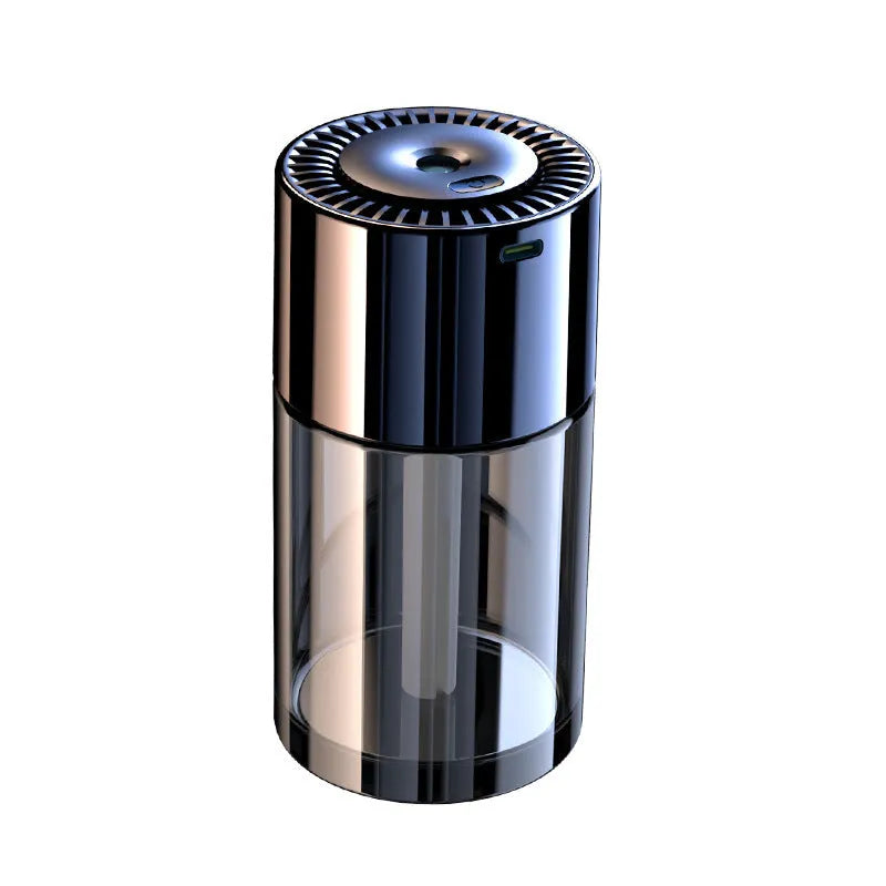 USB-powered AI intelligent spray perfume humidifier with glass seat on desk.