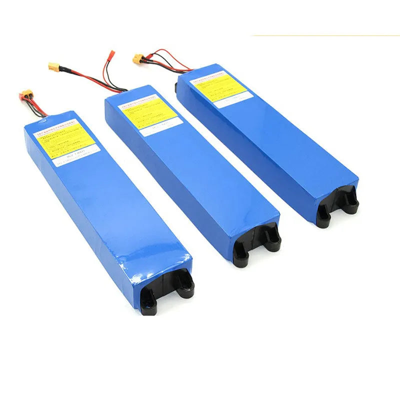 36 volt electric scooter lithium battery pack showing three capacity options: 6.6Ah, 7.8Ah, and 10.4Ah.