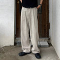 Army Green men's Japanese style leisure trousers with drawstring waist