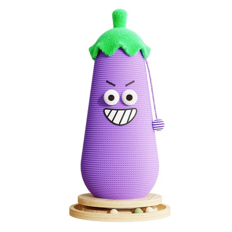 Hip hop eggplant cloth wrapper style cat scratch board with wooden base for sofa protection