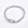 Emerald green Myanmar jade bracelet with round beads for men and women