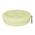 Portable foldable silicone dog bowl showing pink and green colour options in both large and small sizes