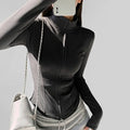 Women's slim fit Dralon cardigan with full zip front and flying sleeves in solid black colour