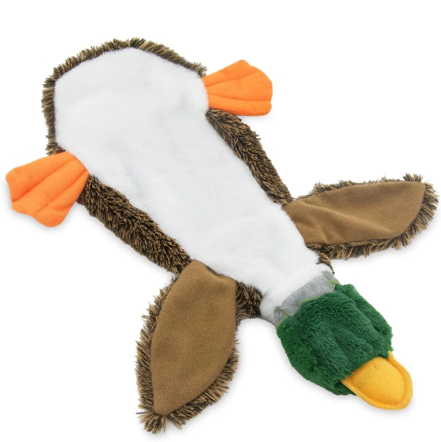 Wild duck design stuffless dog toy with squeakers for safe indoor chewing play