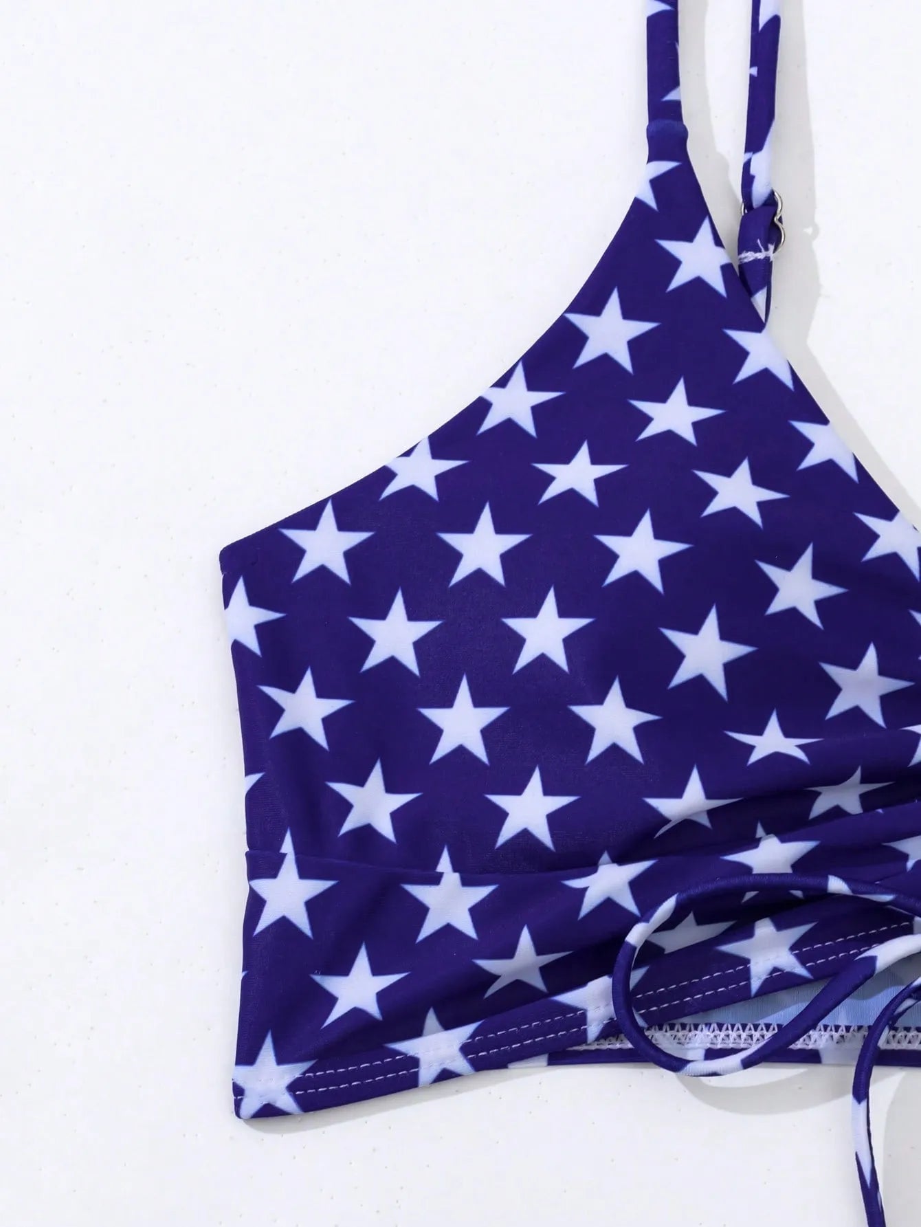 Women's high waist boxer swimsuit with drawstring waistband in Stars and Stripes pattern