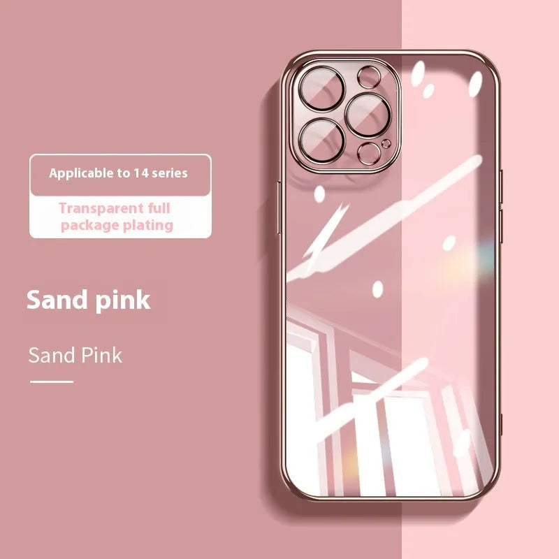 Electroplated TPU all-inclusive protective case for iPhone 16 Pro in various colour options.
