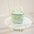 PVC bucket gel bag with heart pattern in apricot colour showing bucket shape design
