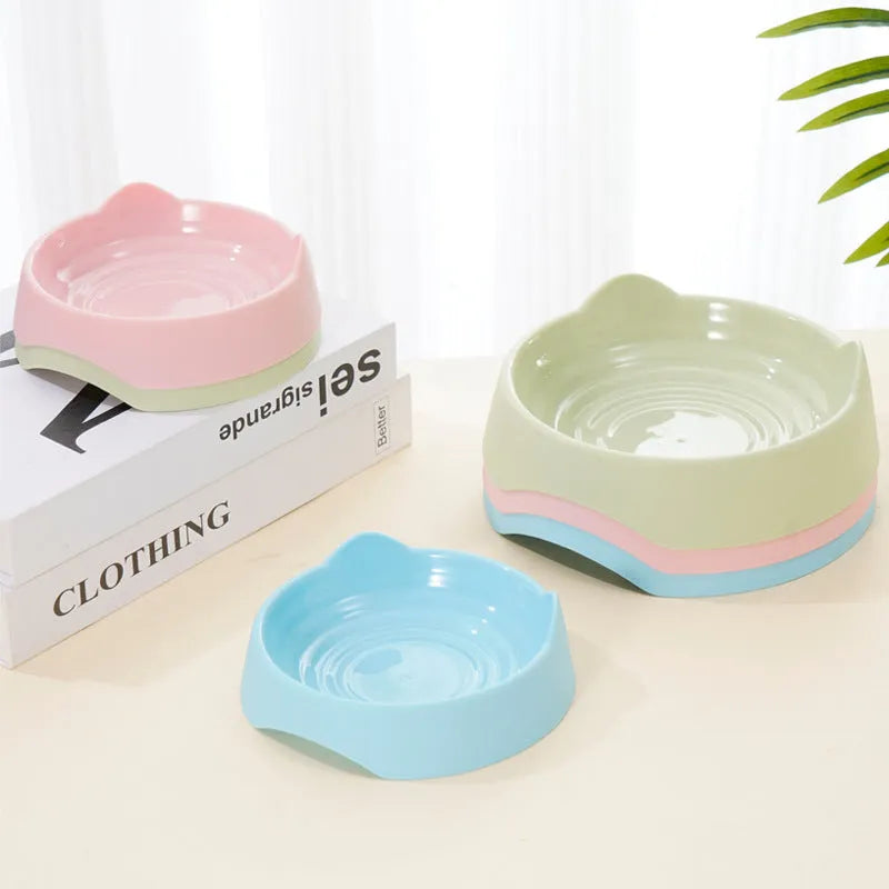 Blue ceramic dog slow feeder bowl with puzzle maze design for portion control