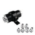 Aluminium petrol filter bracket in six colour options for vehicle fuel systems