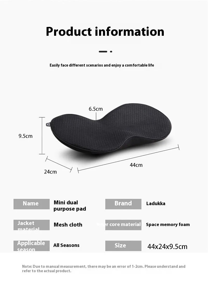 Memory foam car seat cushion in flat design showing colour options