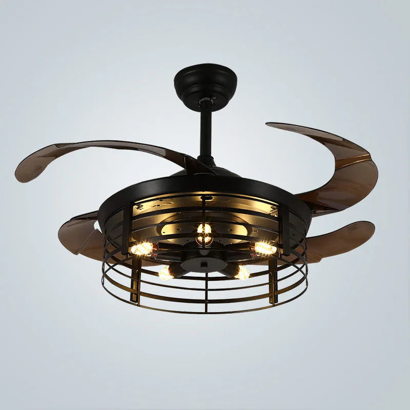 42 inch industrial style ceiling fan lamp with acrylic blades and remote control