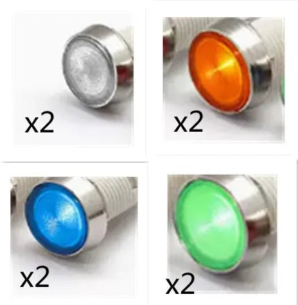 10mm stainless steel edge indicator light in multiple colours: white, yellow, red, green, blue.