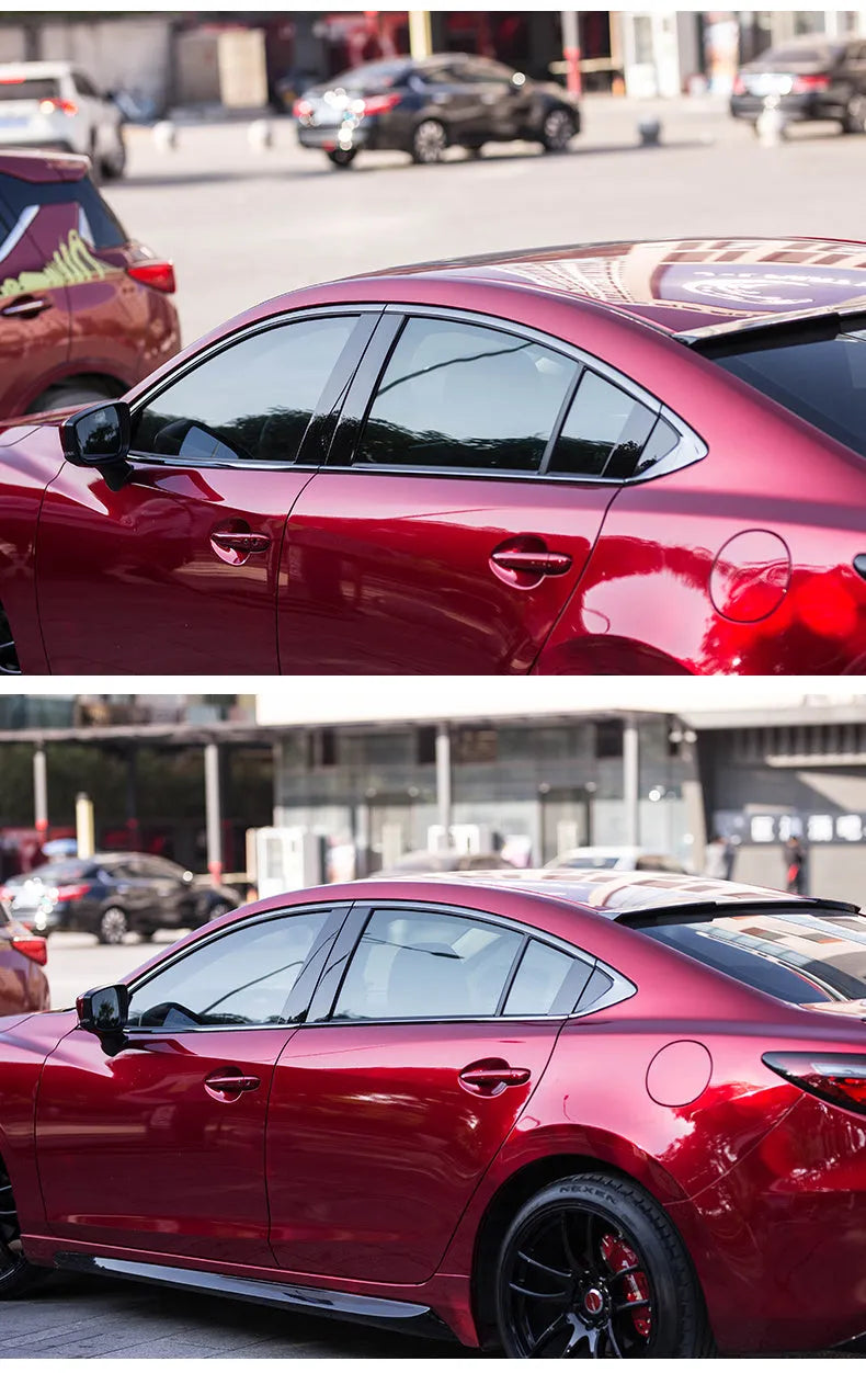 Black titanium stainless steel adhesive window trim strip for aluminium frames.