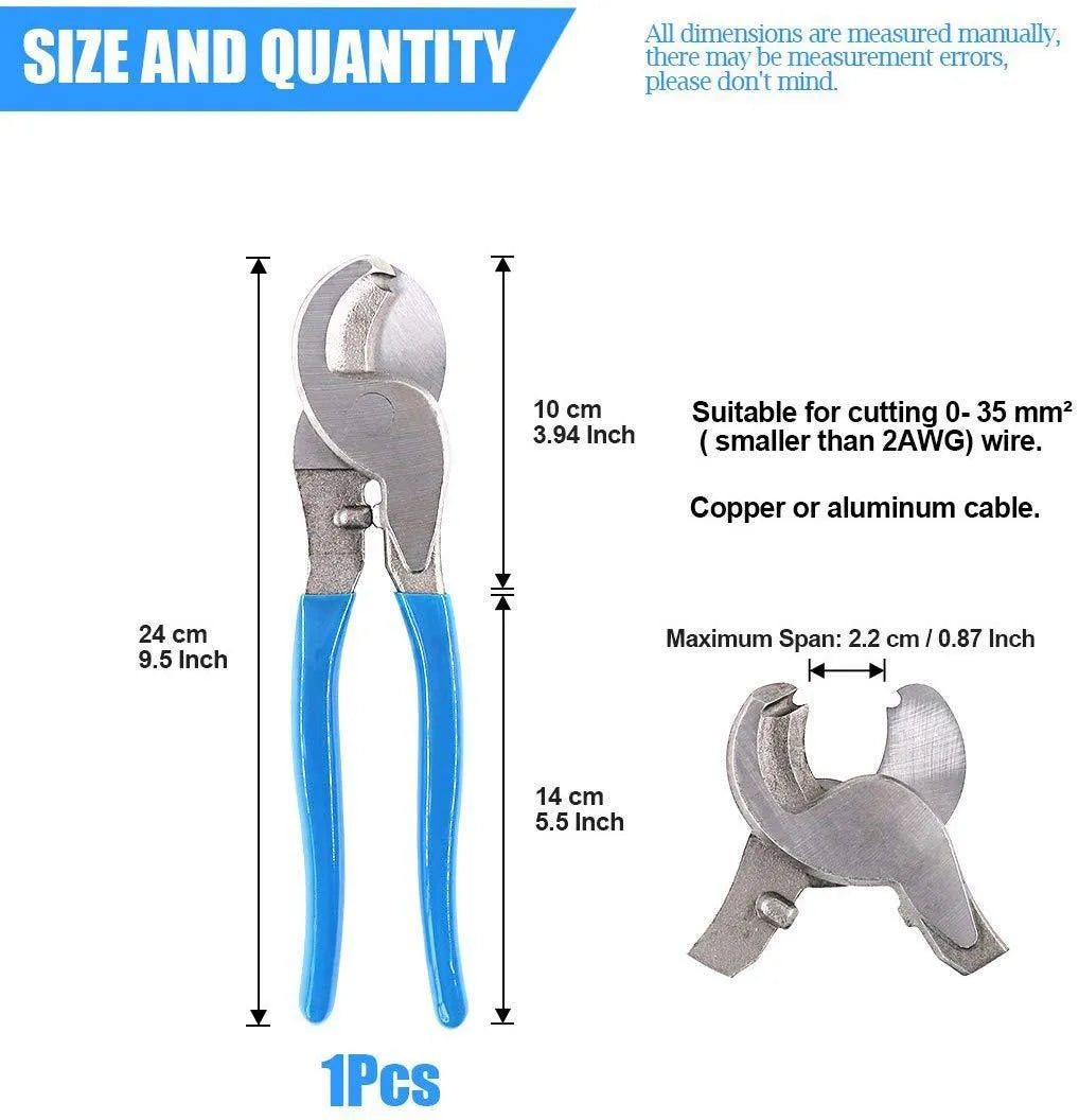 HX-50B aluminium cable crimping pliers kit with large head cutter and SC-60PC terminal set.