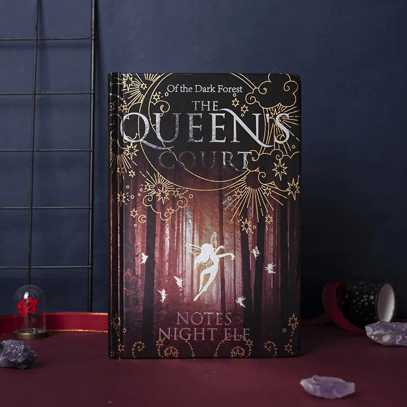 A5 luminous hardcover notebook with full-colour illustrated pages, available in blue and purple colours