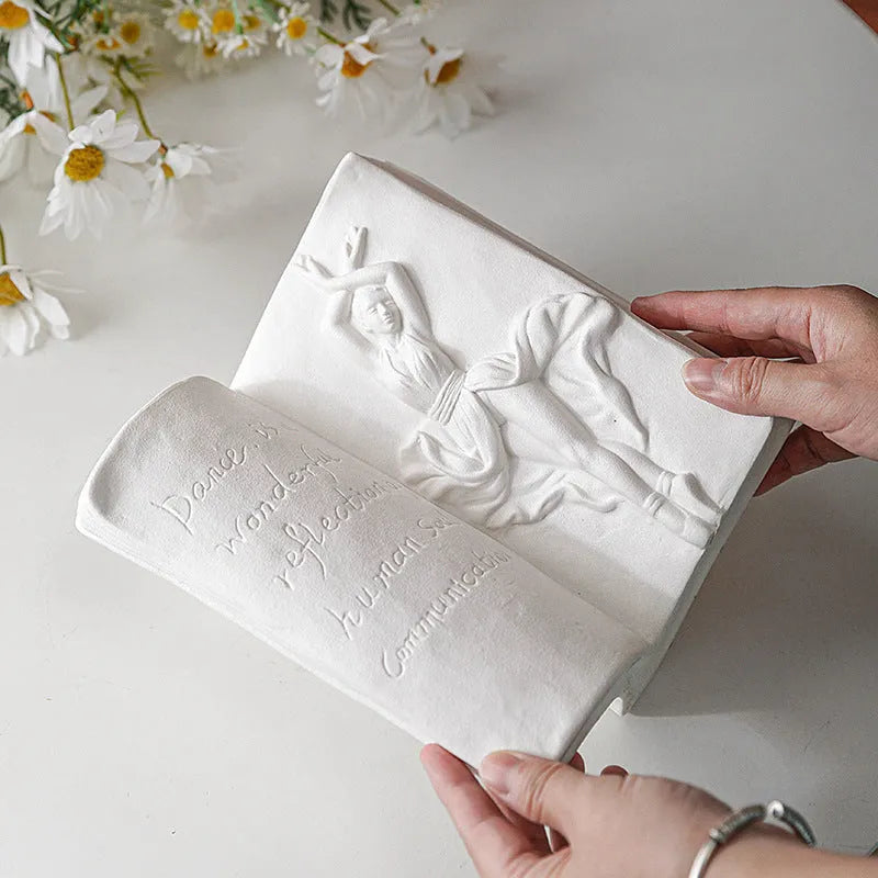 Ceramic book stand with glazed surface in modern simplicity style, four design options available