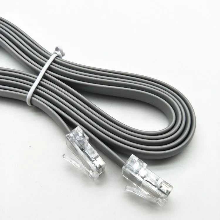Silver grey CAT6 Ethernet cable with RJ45 connectors, 2 metre length