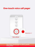 White voice emergency alert buzzer unit with three wireless call buttons for elderly home safety.