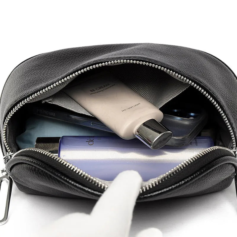 Women's soft PU leather messenger bag in saddle shape design with single shoulder strap