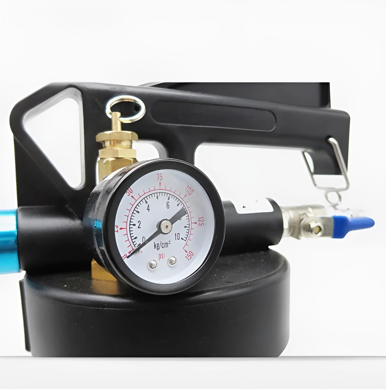 Pneumatic automatic transmission oil changer tool with fluid tank.