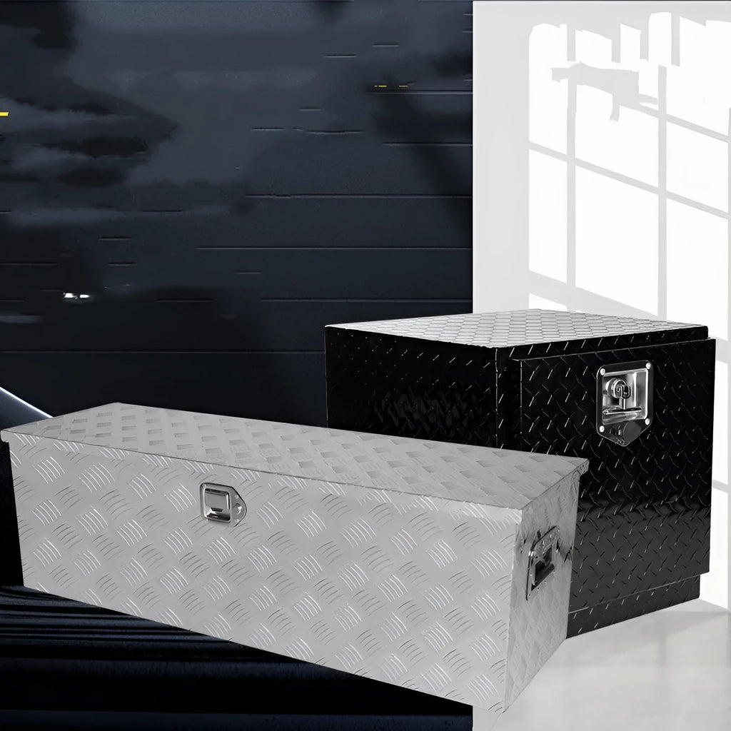 Black aluminium alloy toolbox with 26-inch T-casting case design for mechanics tools