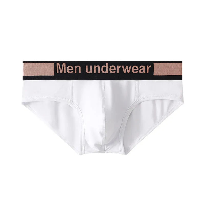 Men's modal briefs in black with a gradient belt, showing low waist design