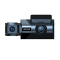 Black car dash camera with 5-inch screen, for front and rear 2K recording with Wi-Fi and GPS.