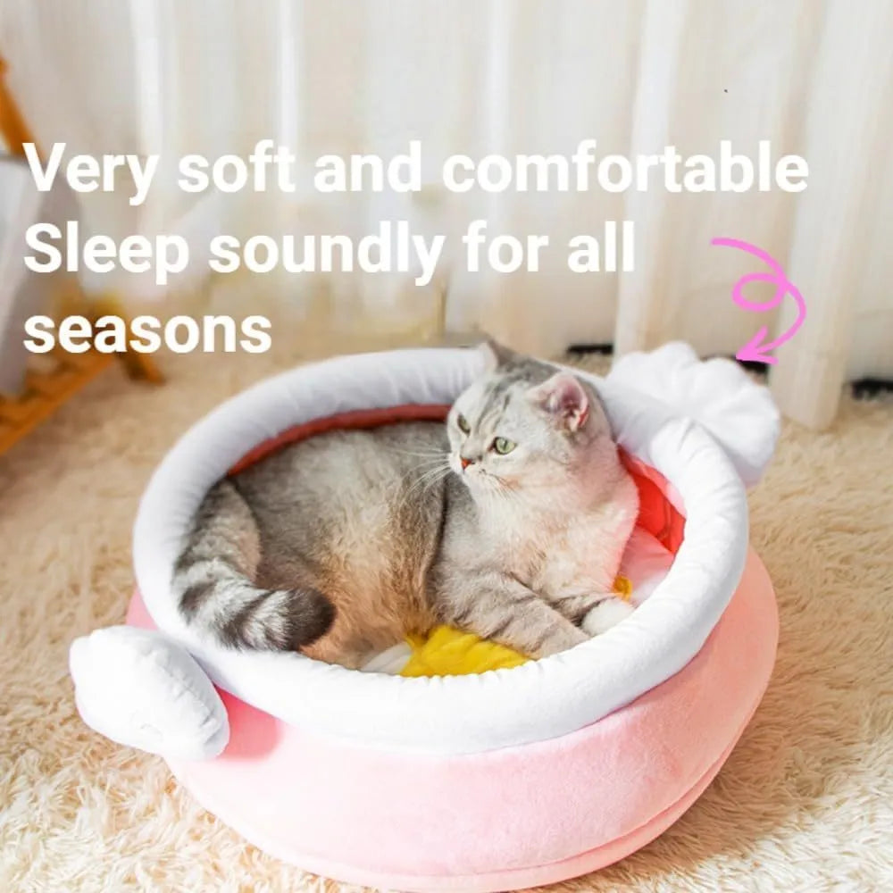 Honey pot magic shape cat sofa bed with removable nest pad in pink or yellow colour for small pets