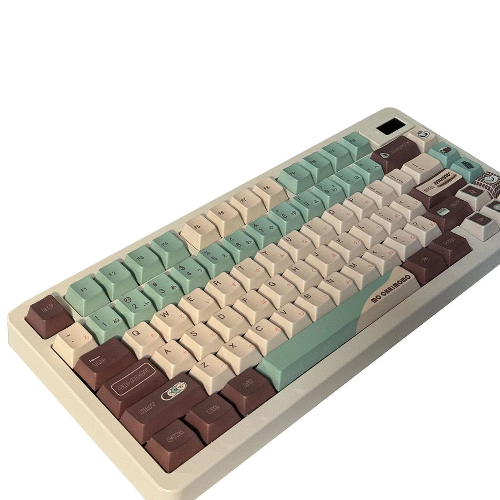 CAP Adaptive Cross Satellite Shaft mechanical keyboard keycap set in Matcha Theme colour.