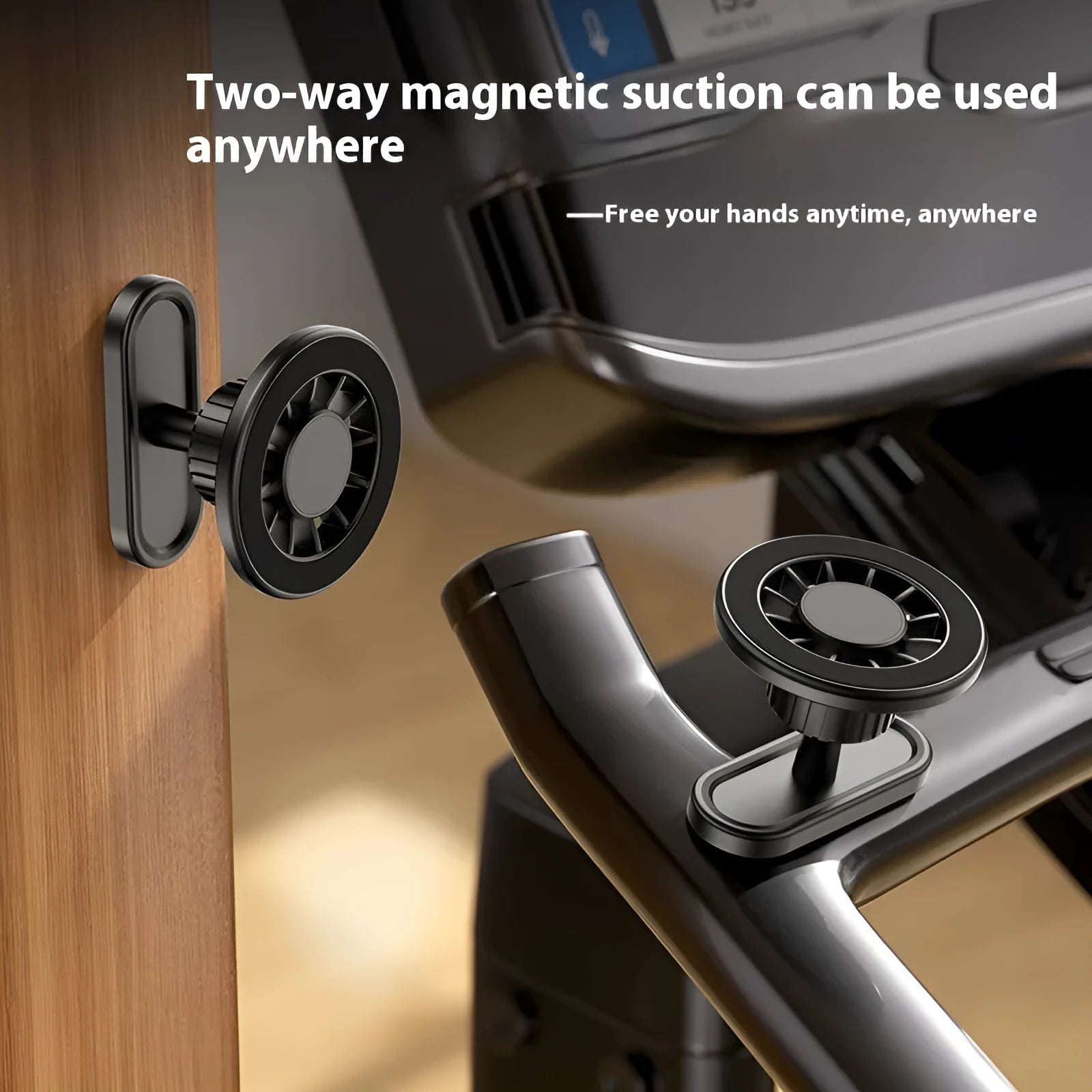 Plastic double-sided magnetic bracket for mounting cameras on vehicles and outdoor metal surfaces.