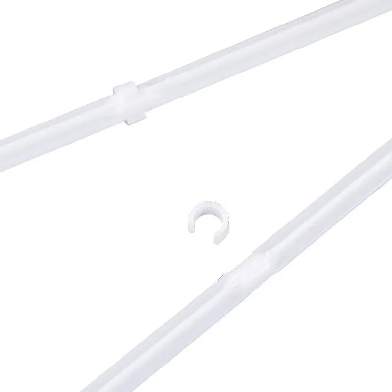 Ten white PP plastic car window flagpole holder clips laid out.