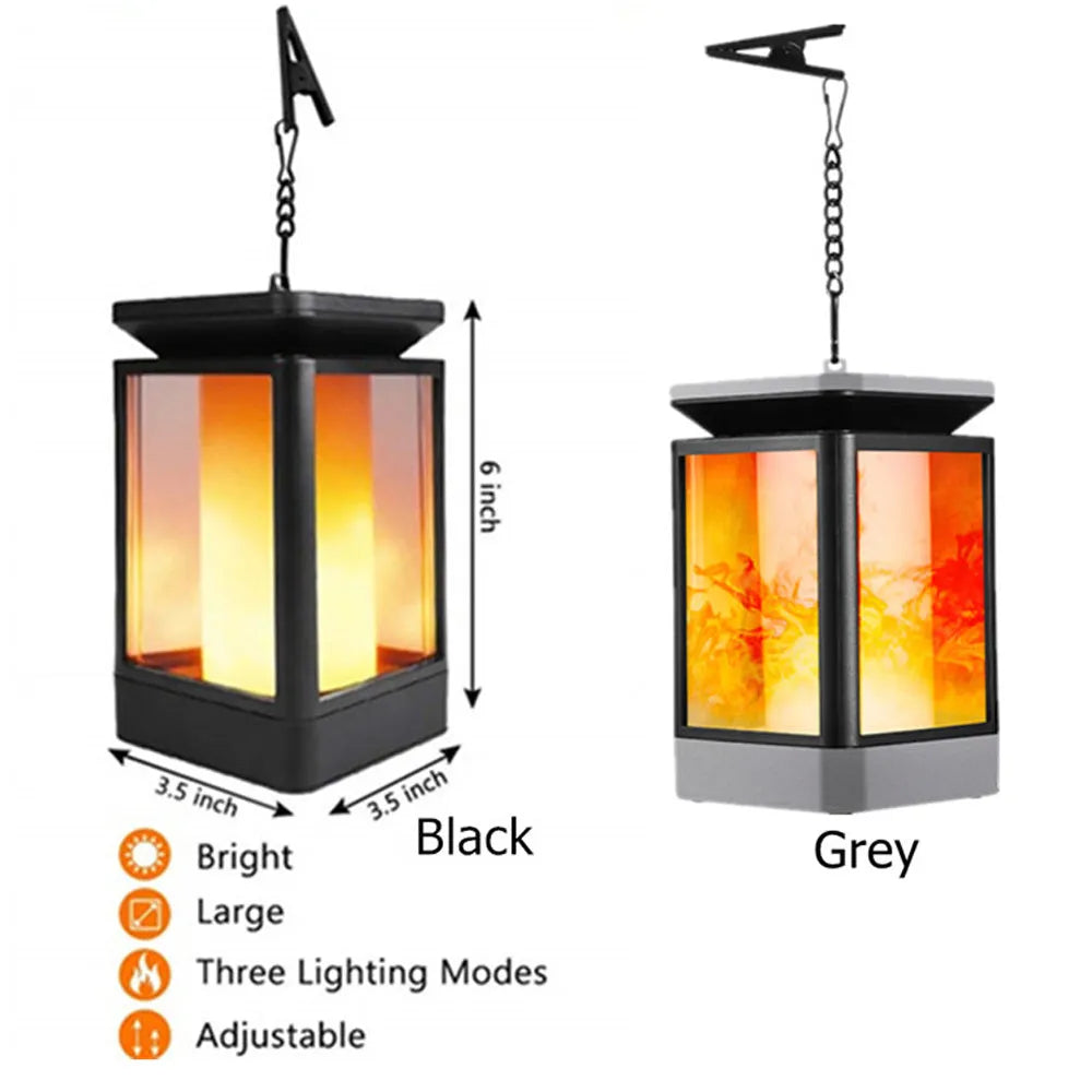 Antique flame design solar LED street lamp for outdoor garden lighting in black colour