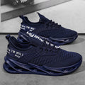 Women's FlyKnit mesh casual shoes in light pink colour showing flat heel and round toe design.