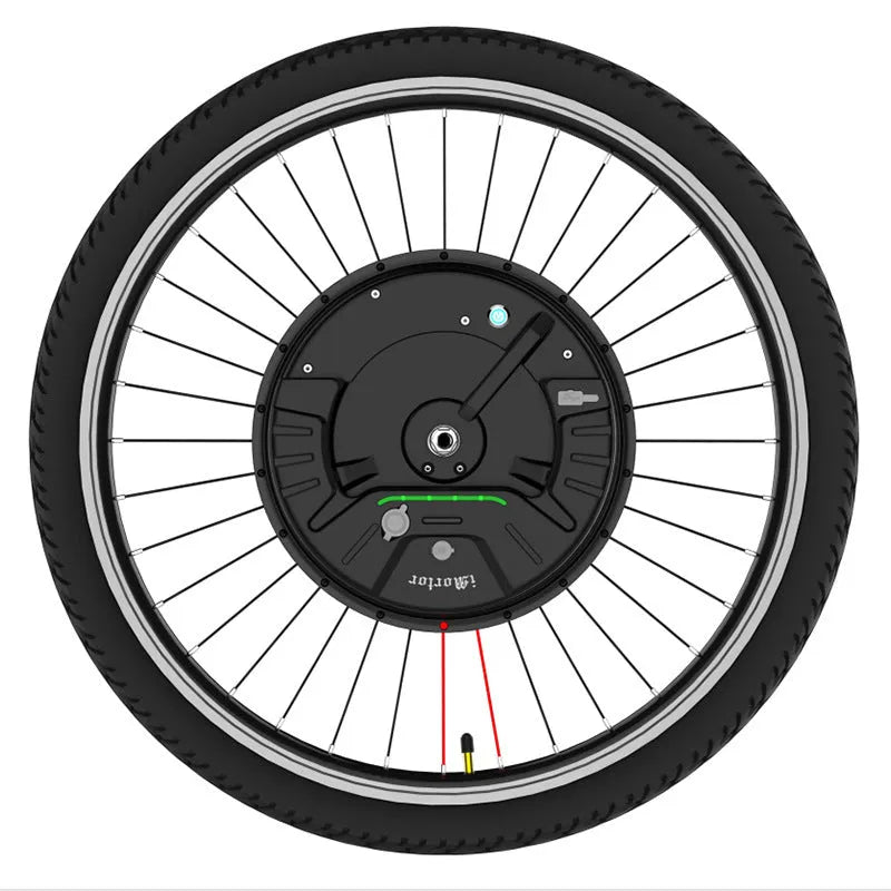 Black alloy hub motor wheel for electric bicycle conversion kit, Imotor 3.0.