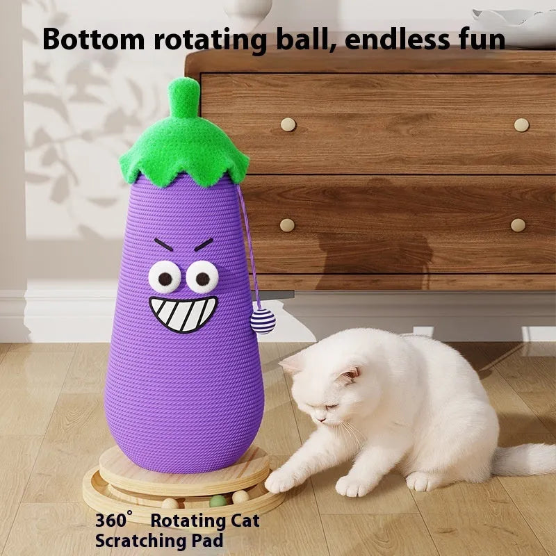 Hip hop eggplant cloth wrapper style cat scratch board with wooden base for sofa protection