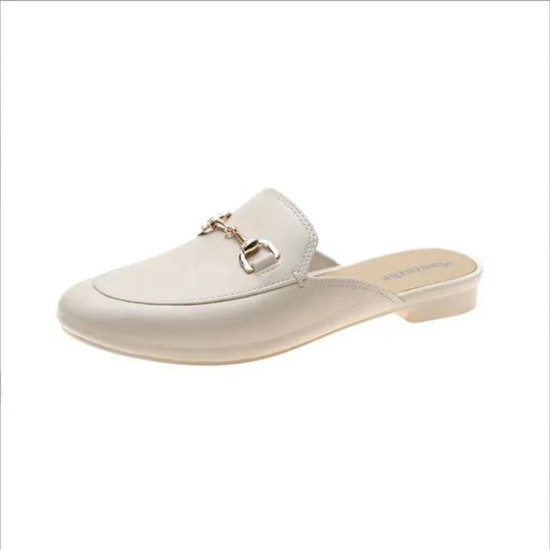 Women's PVC closed toe slippers with buckle fastening in three colour options