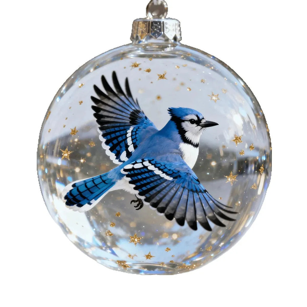 Natural crystal bird pendant ornament 7cm in hummingbird design with faceted finish