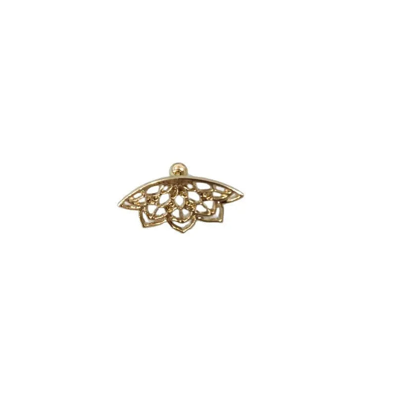 Spider web stud earrings geometric mesh design electroplated gold silver metal jewellery