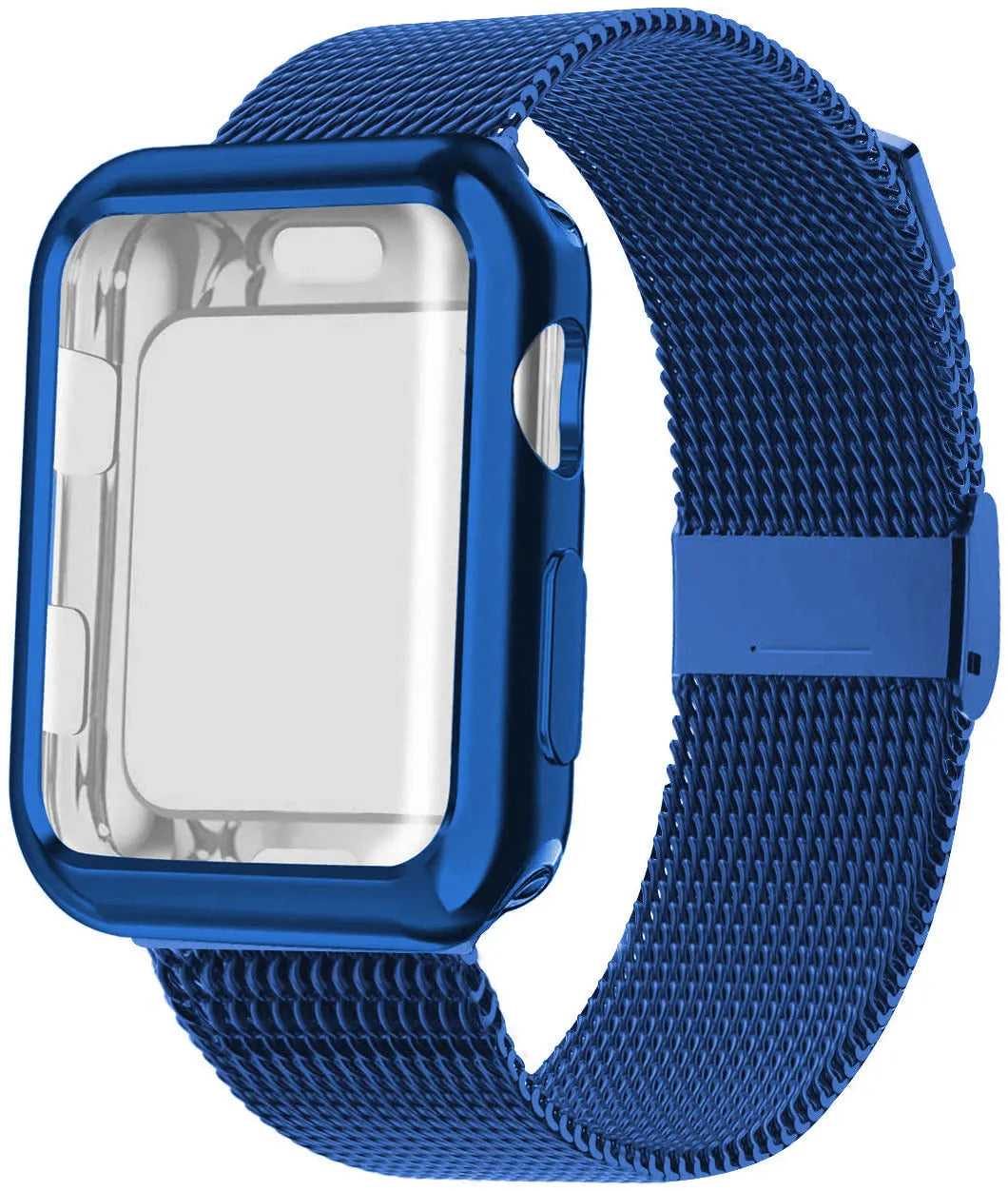 Magnetic Milanese metal band for Apple Watch in multiple colours on a wrist.