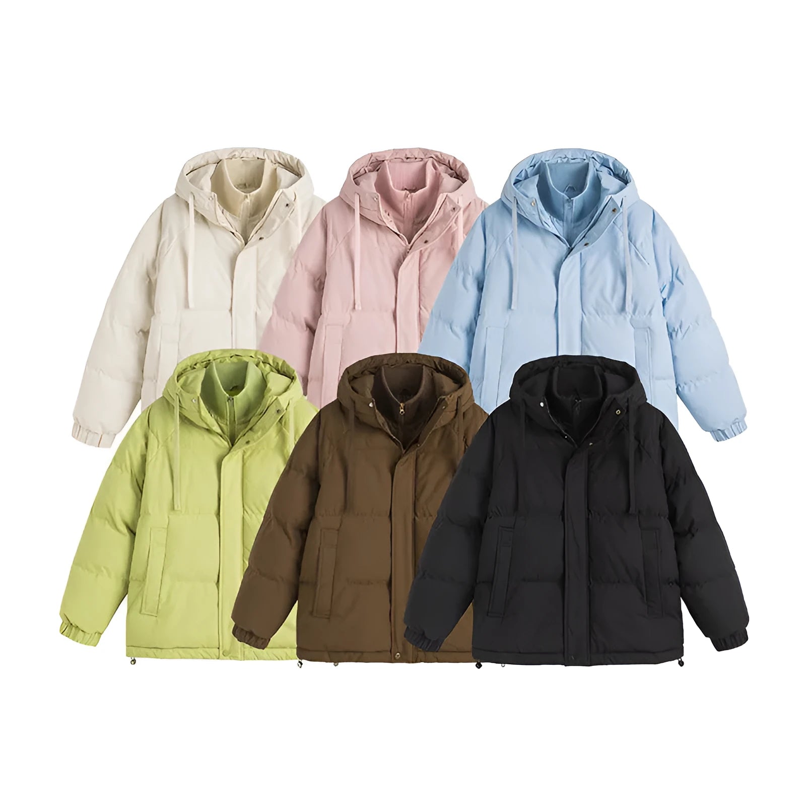Winter fake fur cotton-padded coat in mustard yellow with loose cardigan styling and side pockets