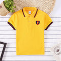 Boys short sleeve cotton t-shirt in red, navy, yellow or white for ages 3-8 years