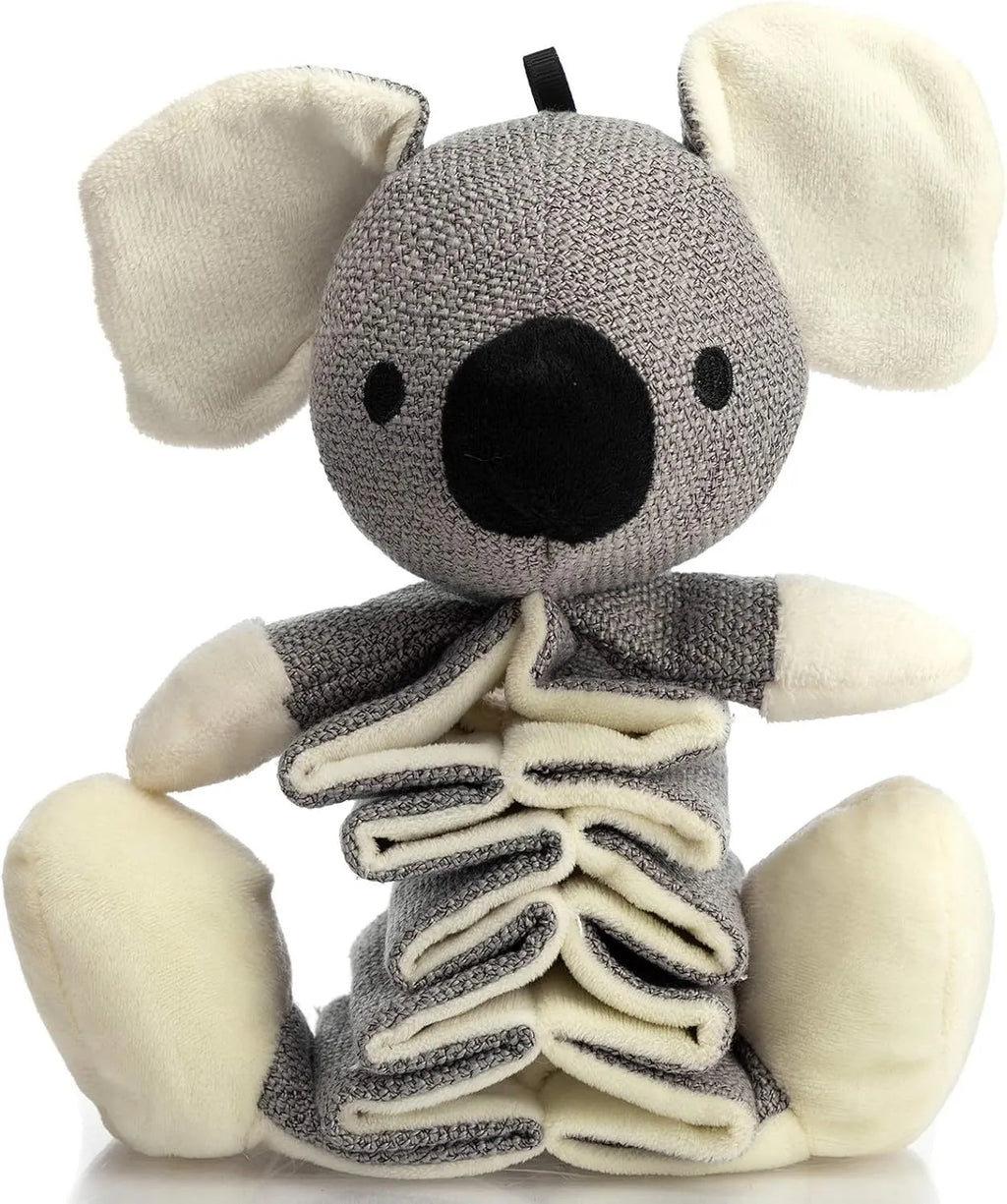 Grey koala plush dog chew toy measuring 30cm with crinkle paper sounds