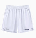 Men's grey fitness training shorts with moisture-wicking quick-dry polyester fabric for summer workouts