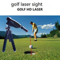 Golf putter laser aiming instrument showing laser sight attachment for putting alignment practice