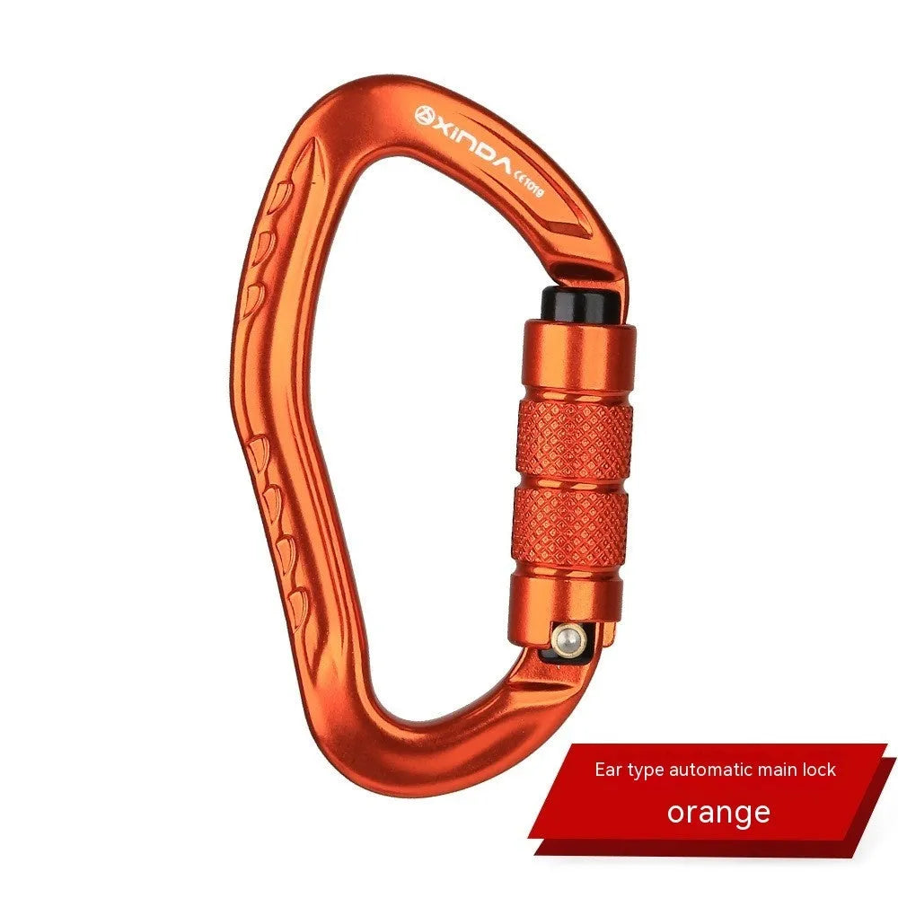 Automatic locking climbing carabiner in five colour options for rock climbing equipment