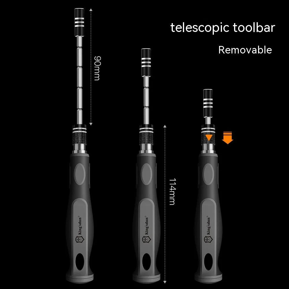 32-in-1 screwdriver set with 30 bits in compact storage case, CRV steel construction with PP plastic handle